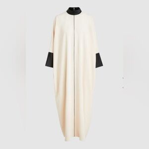 Layeur cream & black colour block kaftan dress - size 42 / US 12